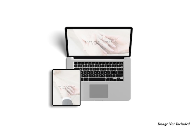 PSD realistic laptop and tablet mockup premium psd