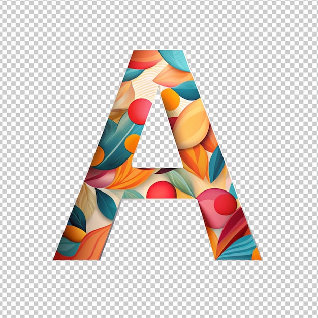 PSD realistic a letter with abstract shapes with white