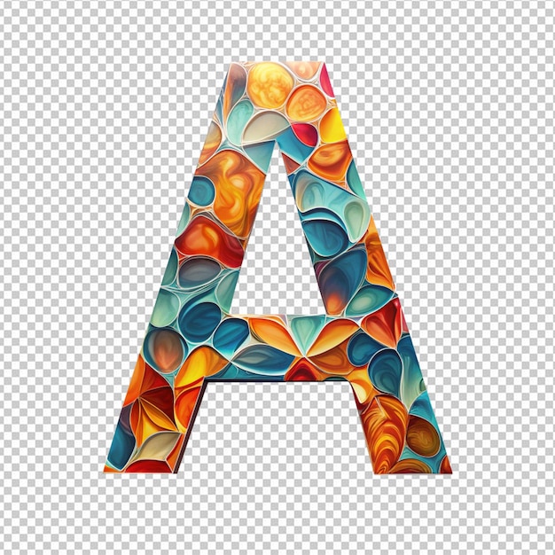 PSD realistic a letter with abstract shapes with white