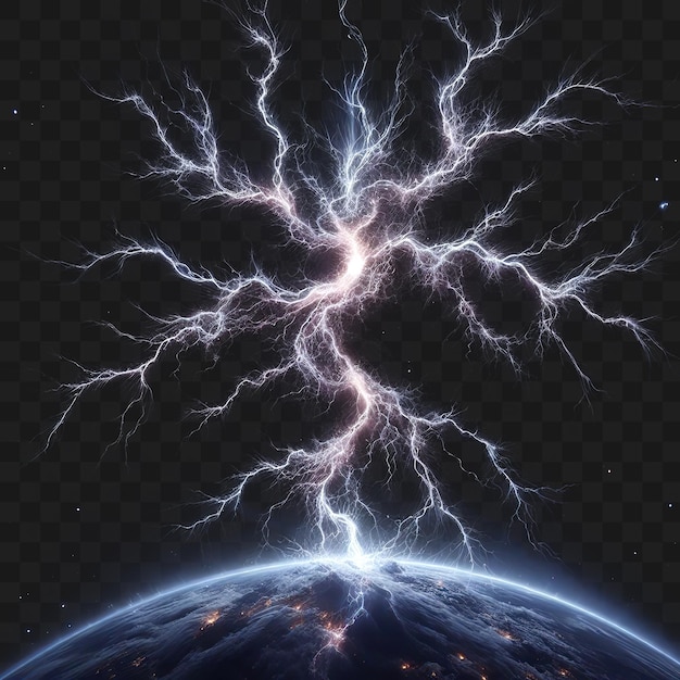 PSD a realistic lightning bolt power isolated on a transparent background