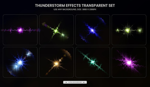 Realistic Lightnings and Thunder Bolts of Thunderstorm Effects