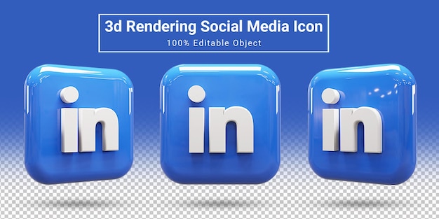 Realistic linkedin social media icon set linkedin apps icon