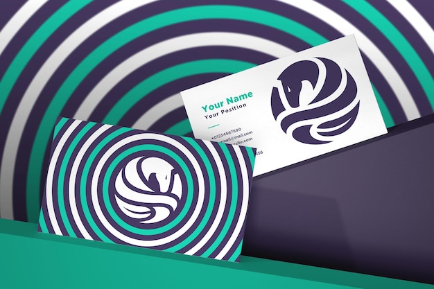 realistic logo and business card mockup