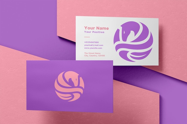 realistic logo and business card mockup