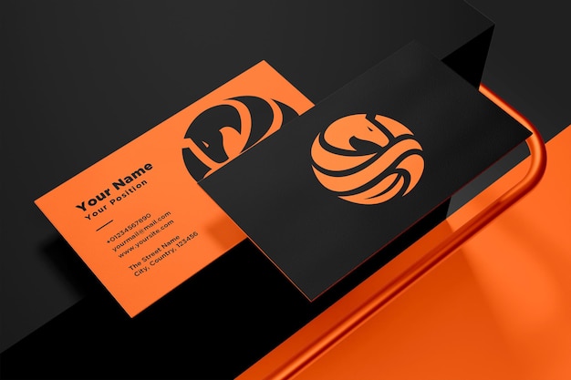 realistic logo and business card mockup