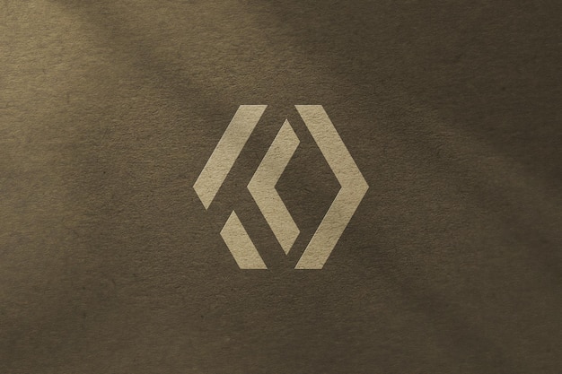 Realistic Logo Mockup on Brown Textured Background