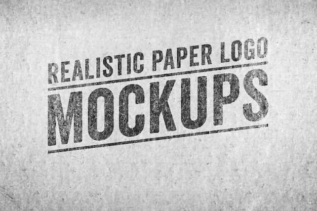 Realistic logo on paper mockup