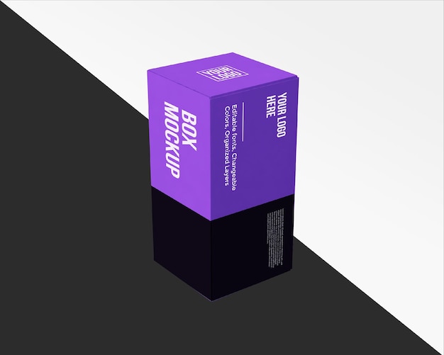 Realistic long box packaging mockup Rectangle box mockup Wide rectangle box mockup