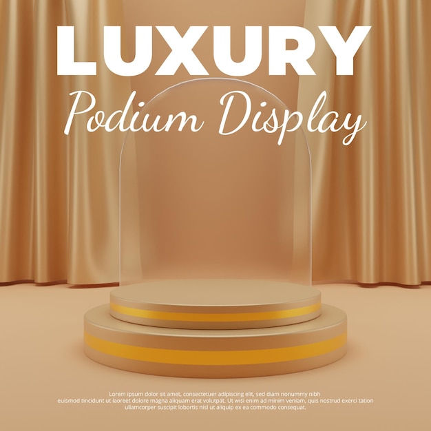 Realistic luxury gold podium display