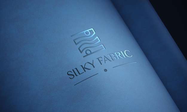 Realistic luxury logo mockup on fabric textile