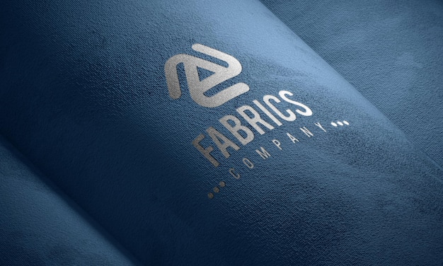 Realistic luxury logo mockup on fabric textile