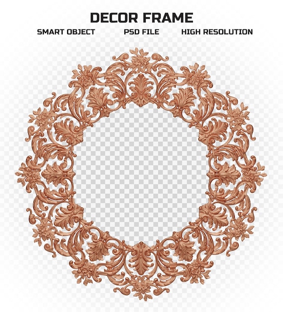 realistic matte copper border frame in high resolution for picture decoration