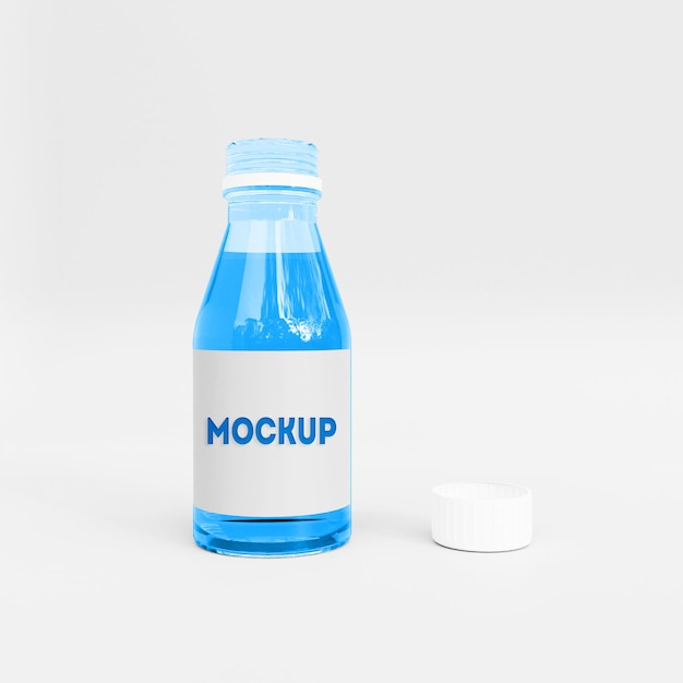 Realistic medicine plastic bottle 3D render mockup PSD