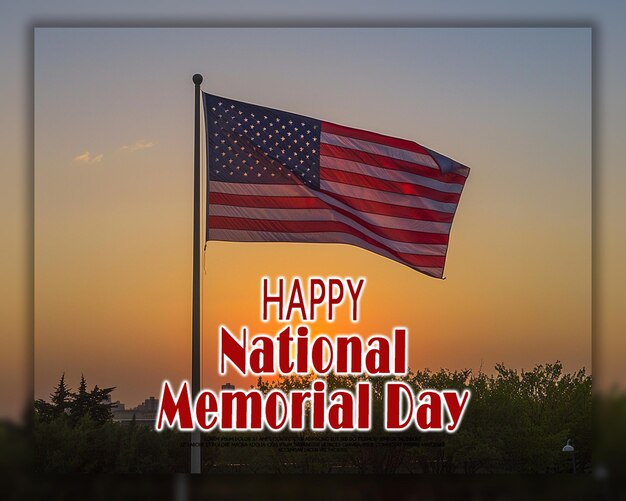 Realistic memorial day usa vertical poster template background