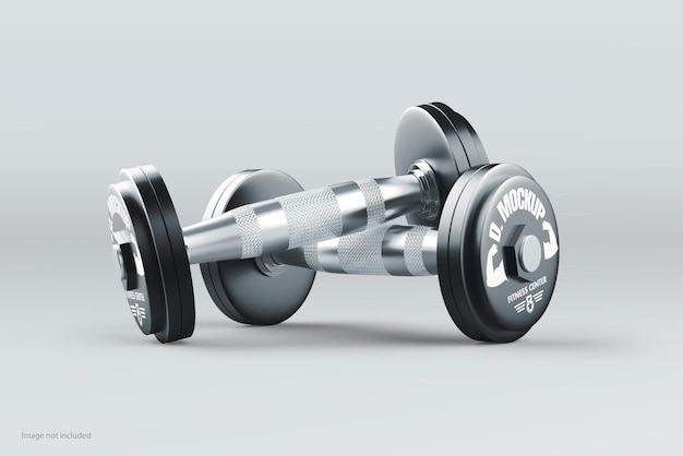 Realistic Metallic Dumbbell PSD Mockup