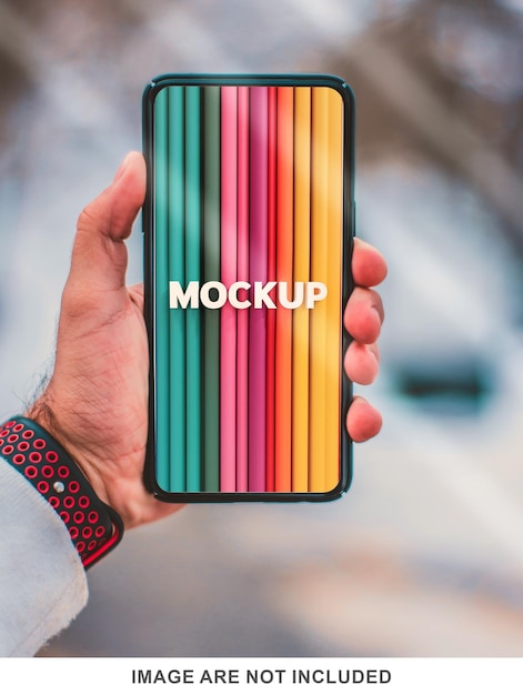 Realistic mobile screen mock up