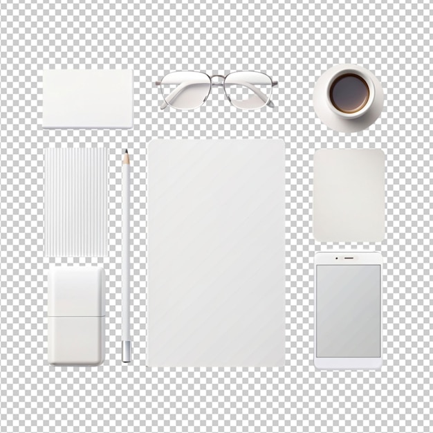 realistic mockup design set with four