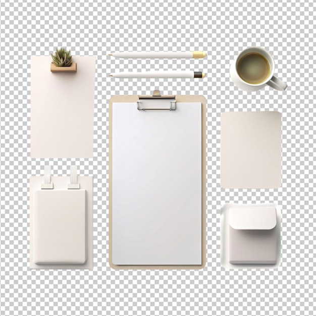 PSD realistic mockup design set with four