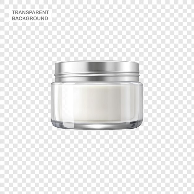 PSD a realistic mockup of empty cosmetic cream jars isolated on a translucent background