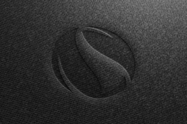 PSD realistic mockup of logo on black fabric