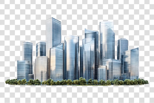 Realistic modern cityscape architecture skyscraper buildings