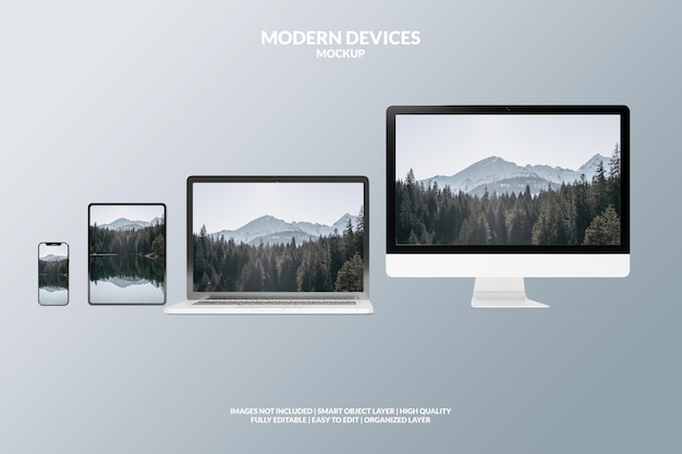 Realistic modern devices mockup