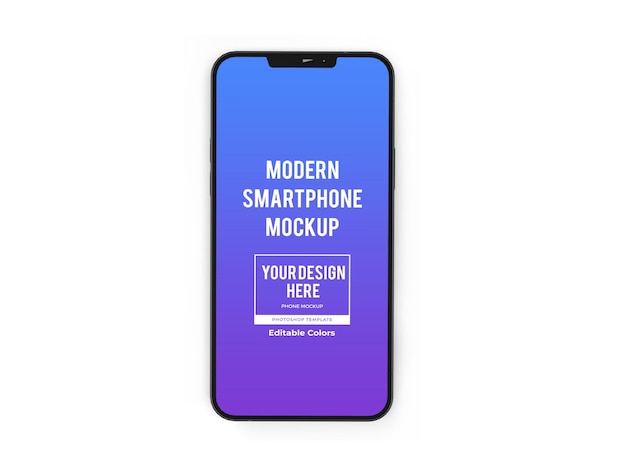 Realistic Modern Smartphone Mockup Template Isolated