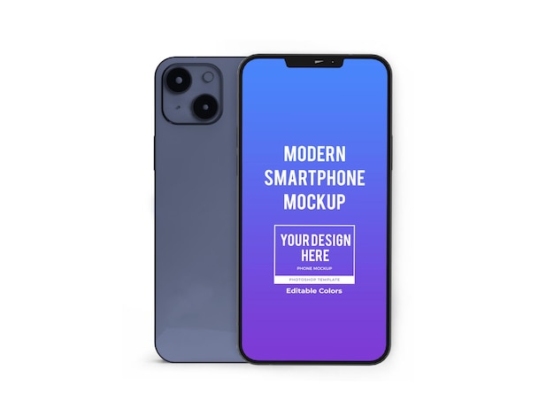 Realistic Modern Smartphone Mockup Template Isolated