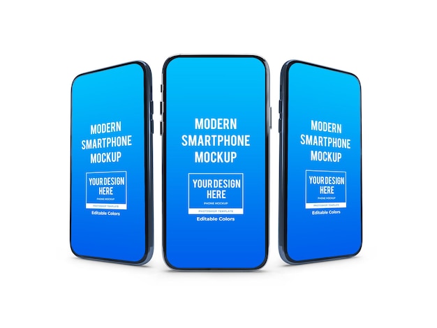 Realistic Modern Smartphone Mockup Template Isolated