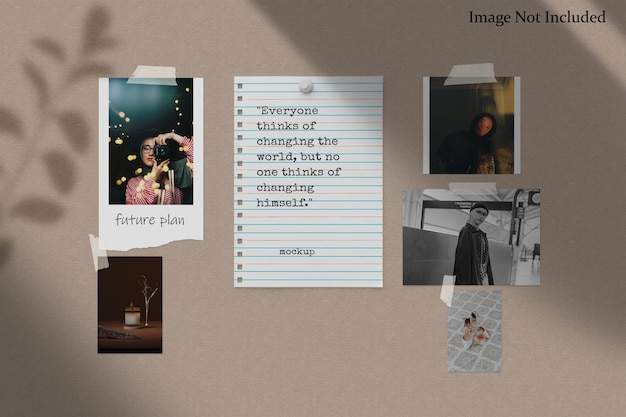 Realistic moodboard mockup