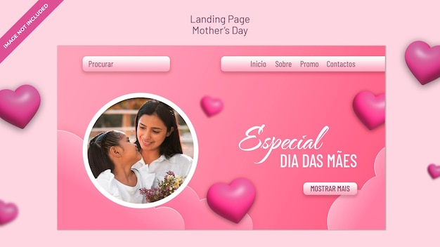 Realistic mothers day celebration landing page template