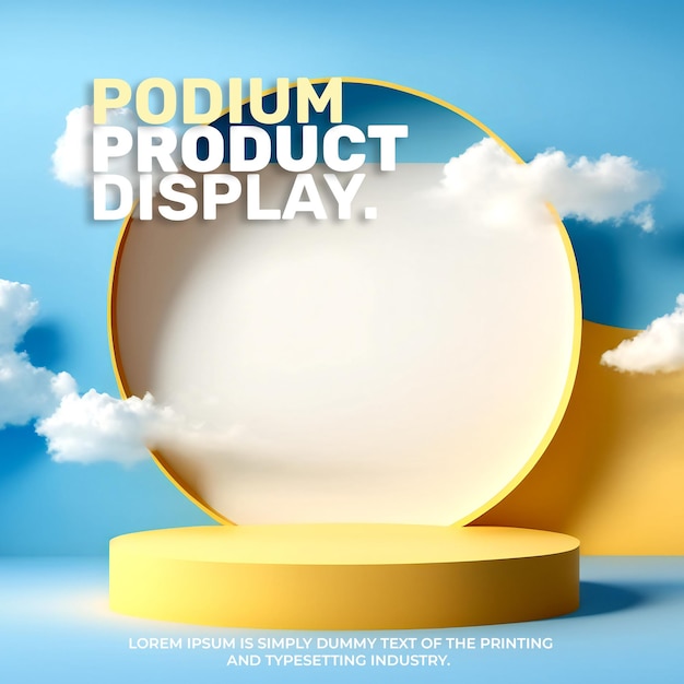 realistic natural podium stage display mockup for product presentation scene product dispaly cloud