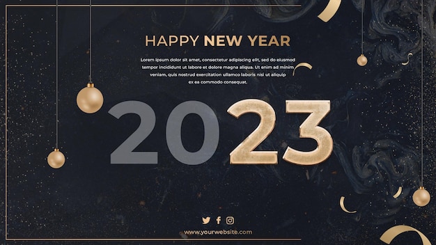 Realistic new year background 2023 Wishes