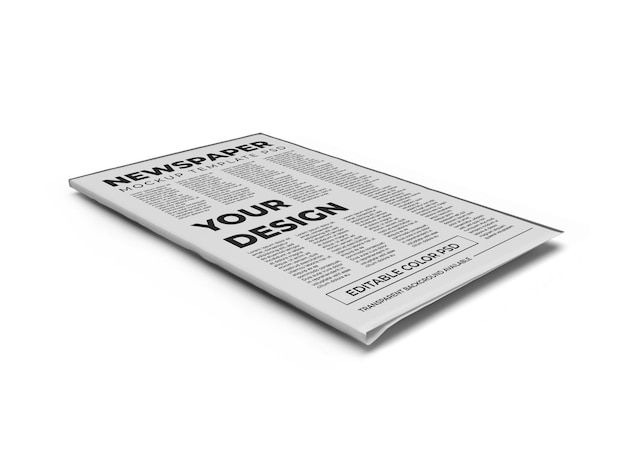 Realistic Newspaper Mockup Template Isolated