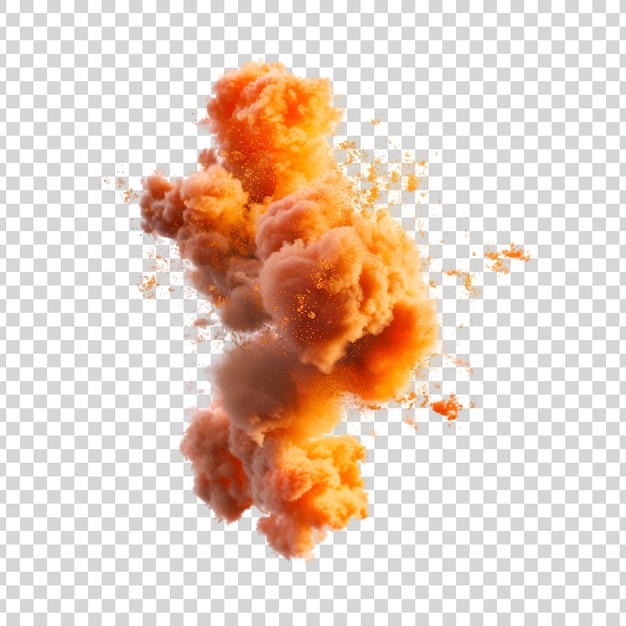 Realistic nuclear bomb explosion on transparent background