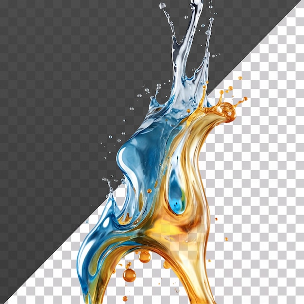 PSD a realistic oil splash flowing on a transparent background