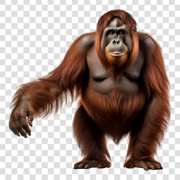 PSD realistic orangutan transparent background