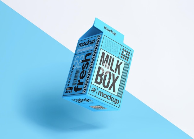 realistic packaging milk box mockup design isolated