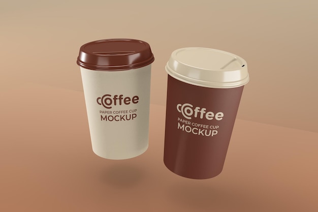 Realistic paper coffee cup mockup for branding and identity