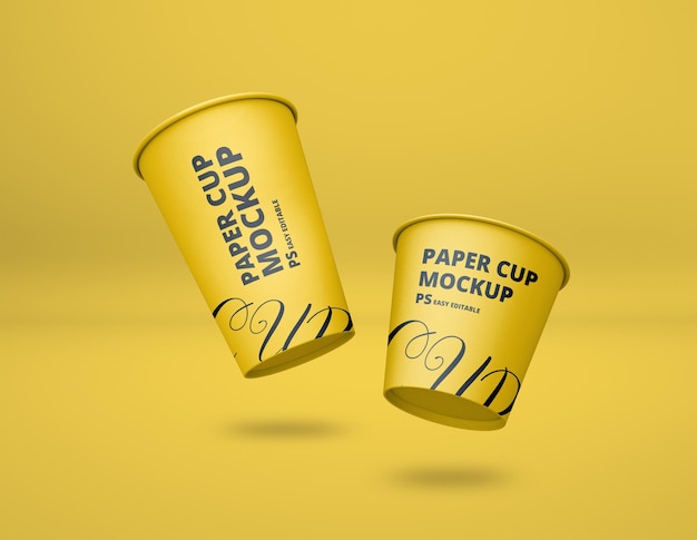 Realistic Paper Coffee Cup Mockup