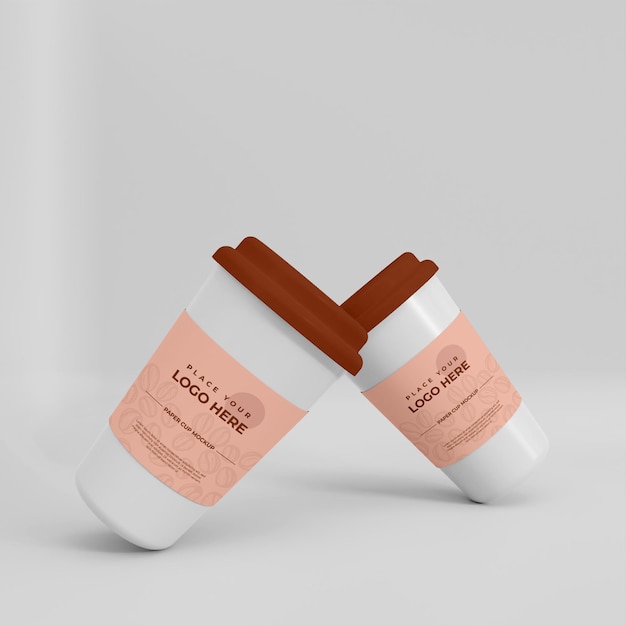 Realistic Paper Coffee Cup Mockup