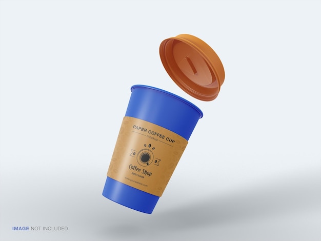 Realistic paper coffee cup modern branding design mockup