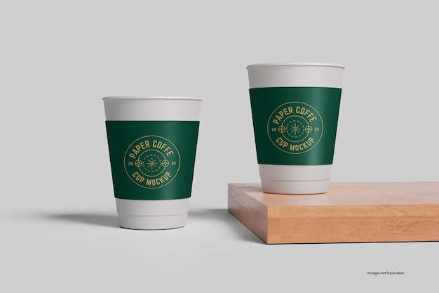 Realistic Paper Cup Mockup