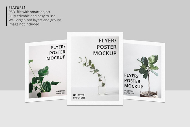 Realistic paper or flyer brochure mockup design