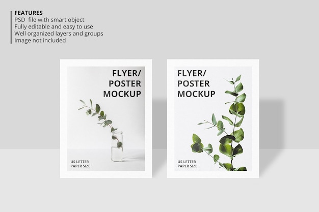 Realistic paper or flyer brochure mockup design