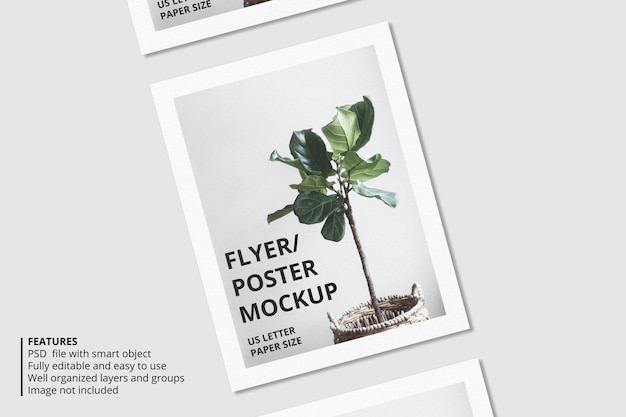 Realistic paper or flyer brochure mockup design