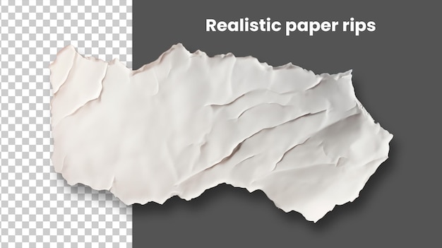 Realistic paper rips design with transparent background