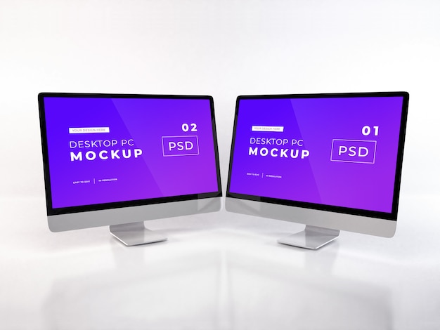 Realistic Personal Computer Mockup