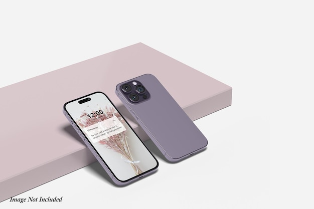 Realistic Phone 14 Pro Screen Mockup