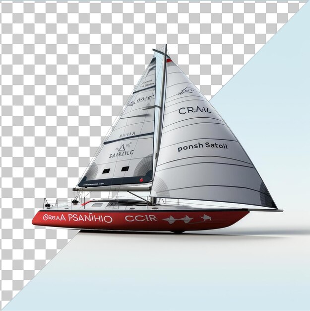 PSD realistic photographic yacht captain _ s yacht race a white and red boat with a white sail bearing the text ww ww ww ww ww